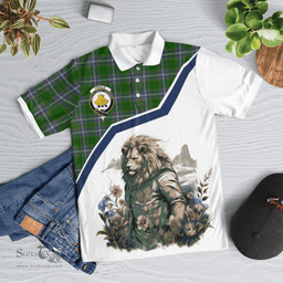 Scottish Pringle Clan Badge Tartan Warrior Lion Polo Shirt - Tartan Plaid Polo Shirt Scottish Plaid Tartan Plaid - ScotsTee - scotstee.com