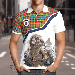Scottish Ogilvie Clan Badge Tartan Warrior Lion Polo Shirt - Tartan Plaid Polo Shirt Scottish Plaid Tartan Plaid - ScotsTee - scotstee.com