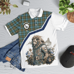 Scottish Walkinshaw Clan Badge Tartan Warrior Lion Polo Shirt - Tartan Plaid Polo Shirt Scottish Plaid Tartan Plaid - ScotsTee - scotstee.com