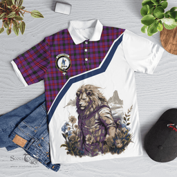 Scottish Montgomery Clan Badge Tartan Warrior Lion Polo Shirt - Tartan Plaid Polo Shirt Scottish Plaid Tartan Plaid - ScotsTee - scotstee.com