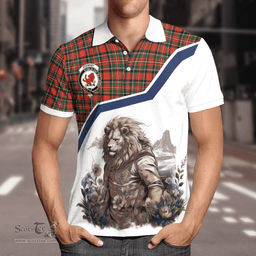 Scottish Stewart Clan Badge Tartan Warrior Lion Polo Shirt - Tartan Plaid Polo Shirt Scottish Plaid Tartan Plaid - ScotsTee - scotstee.com