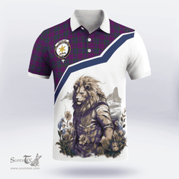 Scottish Wardlaw Clan Badge Tartan Warrior Lion Polo Shirt - Tartan Plaid Polo Shirt Scottish Plaid Tartan Plaid - ScotsTee - scotstee.com