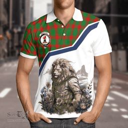 Scottish Middleton Clan Badge Tartan Warrior Lion Polo Shirt - Tartan Plaid Polo Shirt Scottish Plaid Tartan Plaid - ScotsTee - scotstee.com