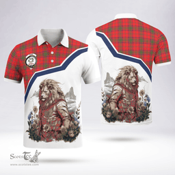Scottish Ross Clan Badge Tartan Warrior Lion Polo Shirt - Tartan Plaid Polo Shirt Scottish Plaid Tartan Plaid - ScotsTee - scotstee.com