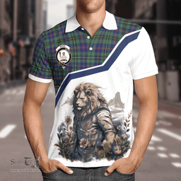 Scottish Wood Clan Badge Tartan Warrior Lion Polo Shirt - Tartan Plaid Polo Shirt Scottish Plaid Tartan Plaid - ScotsTee - scotstee.com
