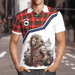 Scottish Nesbitt Clan Badge Tartan Warrior Lion Polo Shirt - Tartan Plaid Polo Shirt Scottish Plaid Tartan Plaid - ScotsTee - scotstee.com