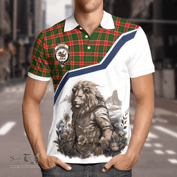 Scottish Pollock Clan Badge Tartan Warrior Lion Polo Shirt - Tartan Plaid Polo Shirt Scottish Plaid Tartan Plaid - ScotsTee - scotstee.com