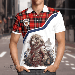 Scottish Majoribanks Clan Badge Tartan Warrior Lion Polo Shirt - Tartan Plaid Polo Shirt Scottish Plaid Tartan Plaid - ScotsTee - scotstee.com