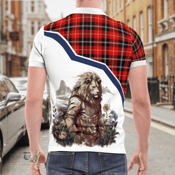 Scottish Majoribanks Clan Badge Tartan Warrior Lion Polo Shirt - Tartan Plaid Polo Shirt Scottish Plaid Tartan Plaid - ScotsTee - scotstee.com