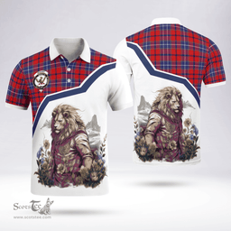 Scottish Wishart Clan Badge Tartan Warrior Lion Polo Shirt - Tartan Plaid Polo Shirt Scottish Plaid Tartan Plaid - ScotsTee - scotstee.com
