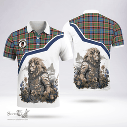 Scottish Stirling Of Keir Clan Badge Tartan Warrior Lion Polo Shirt - Tartan Plaid Polo Shirt Scottish Plaid Tartan Plaid - ScotsTee - scotstee.com