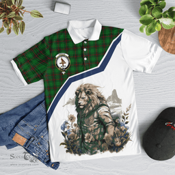 Scottish Orrock Clan Badge Tartan Warrior Lion Polo Shirt - Tartan Plaid Polo Shirt Scottish Plaid Tartan Plaid - ScotsTee - scotstee.com