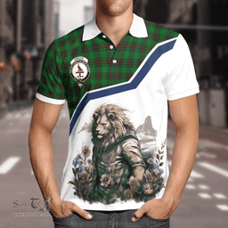 Scottish Orrock Clan Badge Tartan Warrior Lion Polo Shirt - Tartan Plaid Polo Shirt Scottish Plaid Tartan Plaid - ScotsTee - scotstee.com