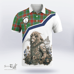 Scottish Muirhead Clan Badge Tartan Warrior Lion Polo Shirt - Tartan Plaid Polo Shirt Scottish Plaid Tartan Plaid - ScotsTee - scotstee.com