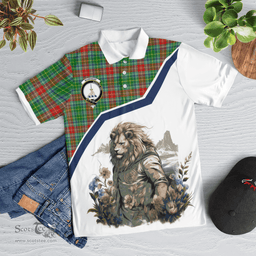 Scottish Muirhead Clan Badge Tartan Warrior Lion Polo Shirt - Tartan Plaid Polo Shirt Scottish Plaid Tartan Plaid - ScotsTee - scotstee.com