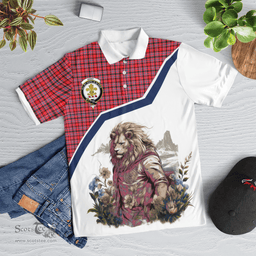 Scottish Udny Clan Badge Tartan Warrior Lion Polo Shirt - Tartan Plaid Polo Shirt Scottish Plaid Tartan Plaid - ScotsTee - scotstee.com