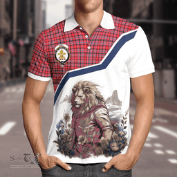 Scottish Udny Clan Badge Tartan Warrior Lion Polo Shirt - Tartan Plaid Polo Shirt Scottish Plaid Tartan Plaid - ScotsTee - scotstee.com