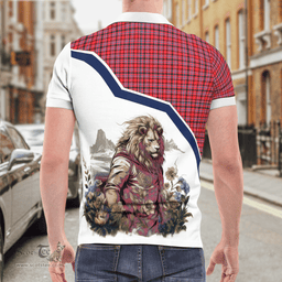 Scottish Udny Clan Badge Tartan Warrior Lion Polo Shirt - Tartan Plaid Polo Shirt Scottish Plaid Tartan Plaid - ScotsTee - scotstee.com