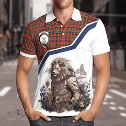 Scottish Stewart Of Appin Clan Badge Tartan Warrior Lion Polo Shirt - Tartan Plaid Polo Shirt Scottish Plaid Tartan Plaid - ScotsTee - scotstee.com