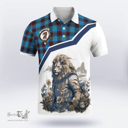 Scottish Wedderburn Clan Badge Tartan Warrior Lion Polo Shirt - Tartan Plaid Polo Shirt Scottish Plaid Tartan Plaid - ScotsTee - scotstee.com