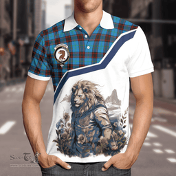 Scottish Wedderburn Clan Badge Tartan Warrior Lion Polo Shirt - Tartan Plaid Polo Shirt Scottish Plaid Tartan Plaid - ScotsTee - scotstee.com