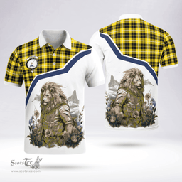 Scottish Barclay Clan Badge Tartan Warrior Lion Polo Shirt - Tartan Plaid Polo Shirt Scottish Plaid Tartan Plaid - ScotsTee - scotstee.com