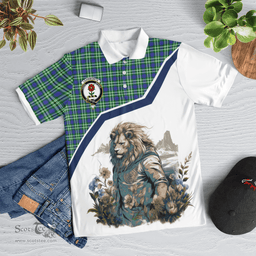 Scottish Learmonth Clan Badge Tartan Warrior Lion Polo Shirt - Tartan Plaid Polo Shirt Scottish Plaid Tartan Plaid - ScotsTee - scotstee.com