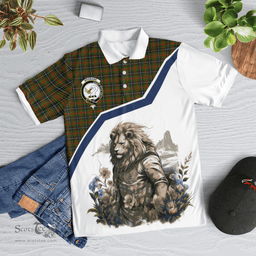 Scottish Brisbane Clan Badge Tartan Warrior Lion Polo Shirt - Tartan Plaid Polo Shirt Scottish Plaid Tartan Plaid - ScotsTee - scotstee.com