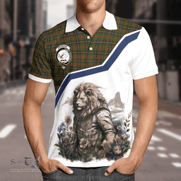 Scottish Brisbane Clan Badge Tartan Warrior Lion Polo Shirt - Tartan Plaid Polo Shirt Scottish Plaid Tartan Plaid - ScotsTee - scotstee.com