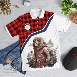 Scottish Cunningham Clan Badge Tartan Warrior Lion Polo Shirt - Tartan Plaid Polo Shirt Scottish Plaid Tartan Plaid - ScotsTee - scotstee.com