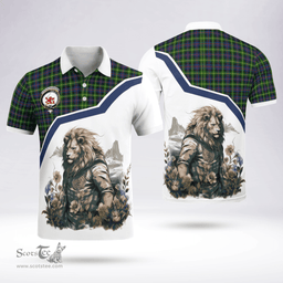 Scottish Farquharson Clan Badge Tartan Warrior Lion Polo Shirt - Tartan Plaid Polo Shirt Scottish Plaid Tartan Plaid - ScotsTee - scotstee.com