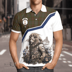 Scottish Gray Clan Badge Tartan Warrior Lion Polo Shirt - Tartan Plaid Polo Shirt Scottish Plaid Tartan Plaid - ScotsTee - scotstee.com