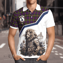 Scottish Macdonell Of Glengarry Clan Badge Tartan Warrior Lion Polo Shirt - Tartan Plaid Polo Shirt Scottish Plaid Tartan Plaid - ScotsTee - scotstee.com