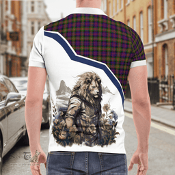 Scottish Macdonell Of Glengarry Clan Badge Tartan Warrior Lion Polo Shirt - Tartan Plaid Polo Shirt Scottish Plaid Tartan Plaid - ScotsTee - scotstee.com