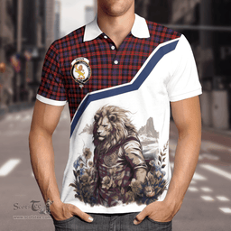 Scottish Broun Clan Badge Tartan Warrior Lion Polo Shirt - Tartan Plaid Polo Shirt Scottish Plaid Tartan Plaid - ScotsTee - scotstee.com