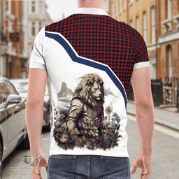 Scottish Broun Clan Badge Tartan Warrior Lion Polo Shirt - Tartan Plaid Polo Shirt Scottish Plaid Tartan Plaid - ScotsTee - scotstee.com