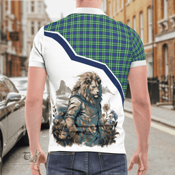 Scottish Haliburton Clan Badge Tartan Warrior Lion Polo Shirt - Tartan Plaid Polo Shirt Scottish Plaid Tartan Plaid - ScotsTee - scotstee.com