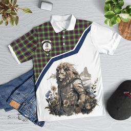 Scottish Clephan Clan Badge Tartan Warrior Lion Polo Shirt - Tartan Plaid Polo Shirt Scottish Plaid Tartan Plaid - ScotsTee - scotstee.com