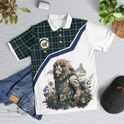 Scottish Baillie Clan Badge Tartan Warrior Lion Polo Shirt - Tartan Plaid Polo Shirt Scottish Plaid Tartan Plaid - ScotsTee - scotstee.com