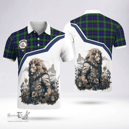 Scottish Macthomas Clan Badge Tartan Warrior Lion Polo Shirt - Tartan Plaid Polo Shirt Scottish Plaid Tartan Plaid - ScotsTee - scotstee.com