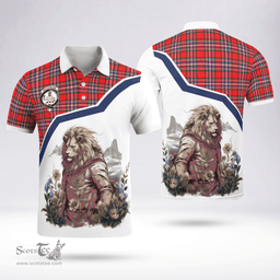 Scottish Macfarlane Clan Badge Tartan Warrior Lion Polo Shirt - Tartan Plaid Polo Shirt Scottish Plaid Tartan Plaid - ScotsTee - scotstee.com