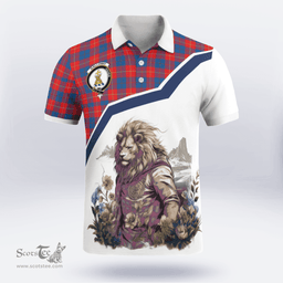 Scottish Galloway Clan Badge Tartan Warrior Lion Polo Shirt - Tartan Plaid Polo Shirt Scottish Plaid Tartan Plaid - ScotsTee - scotstee.com