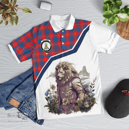 Scottish Galloway Clan Badge Tartan Warrior Lion Polo Shirt - Tartan Plaid Polo Shirt Scottish Plaid Tartan Plaid - ScotsTee - scotstee.com