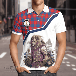 Scottish Galloway Clan Badge Tartan Warrior Lion Polo Shirt - Tartan Plaid Polo Shirt Scottish Plaid Tartan Plaid - ScotsTee - scotstee.com