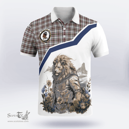 Scottish Borthwick Clan Badge Tartan Warrior Lion Polo Shirt - Tartan Plaid Polo Shirt Scottish Plaid Tartan Plaid - ScotsTee - scotstee.com