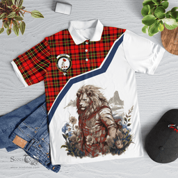 Scottish Brodie Clan Badge Tartan Warrior Lion Polo Shirt - Tartan Plaid Polo Shirt Scottish Plaid Tartan Plaid - ScotsTee - scotstee.com