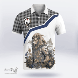 Scottish Glen Clan Badge Tartan Warrior Lion Polo Shirt - Tartan Plaid Polo Shirt Scottish Plaid Tartan Plaid - ScotsTee - scotstee.com