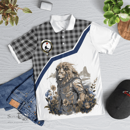 Scottish Glen Clan Badge Tartan Warrior Lion Polo Shirt - Tartan Plaid Polo Shirt Scottish Plaid Tartan Plaid - ScotsTee - scotstee.com