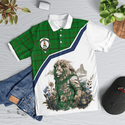 Scottish Don Clan Badge Tartan Warrior Lion Polo Shirt - Tartan Plaid Polo Shirt Scottish Plaid Tartan Plaid - ScotsTee - scotstee.com