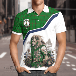 Scottish Don Clan Badge Tartan Warrior Lion Polo Shirt - Tartan Plaid Polo Shirt Scottish Plaid Tartan Plaid - ScotsTee - scotstee.com